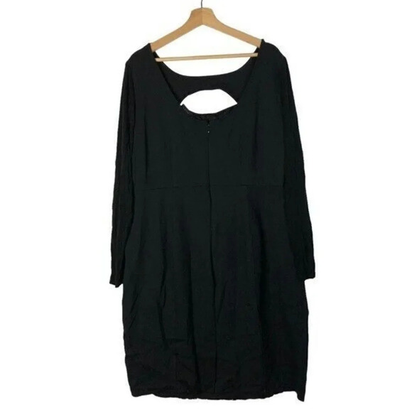 Lane Bryant Black Sequin Panel Long Sleeve Sheath Dress 22 - Picture 3 of 4